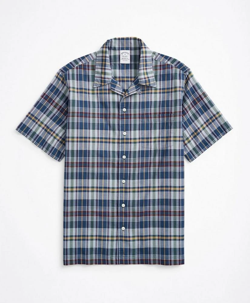 商品Brooks Brothers|Regent Regular-Fit Sport Shirt, Camp Collar Short-Sleeve Madras,价格¥412,第1张图片