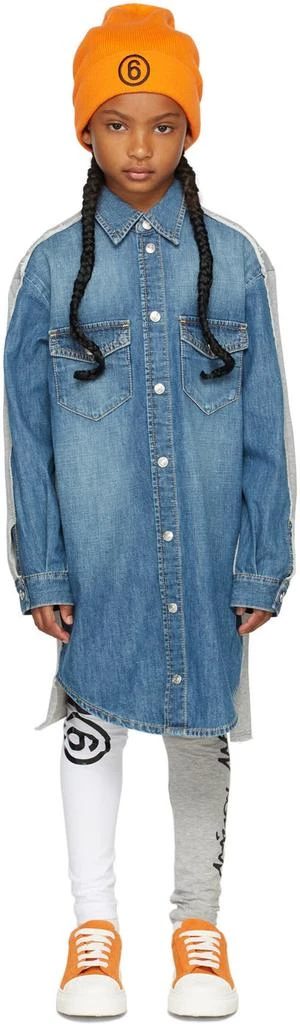 商品MAISON MARGIELA|Kids Blue Denim & French Terry Dress,价格¥998,第2张图片详细描述