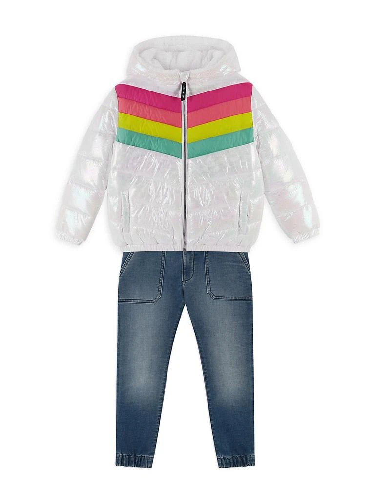 商品Andy & Evan|Little Girl's & Girl's Iridescent Puffer Jacket,价格¥540,第2张图片详细描述