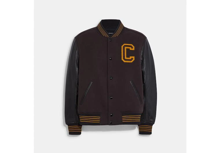 商品Coach|Coach Outlet Varsity Jacket With Leather Sleeves,价格¥2065,第1张图片