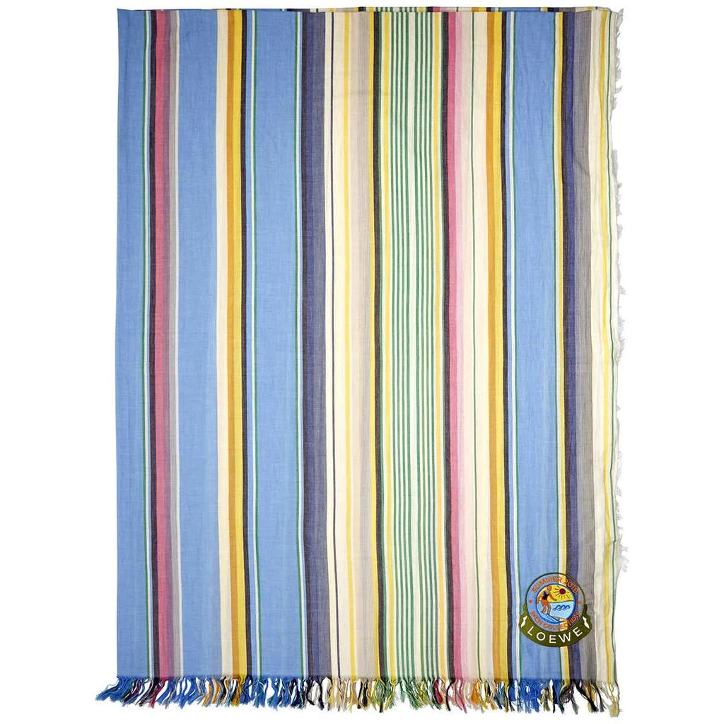 商品Loewe|Loewe Cotton-Striped Scarf in Blue/Green,价格¥797,第2张图片详细描述