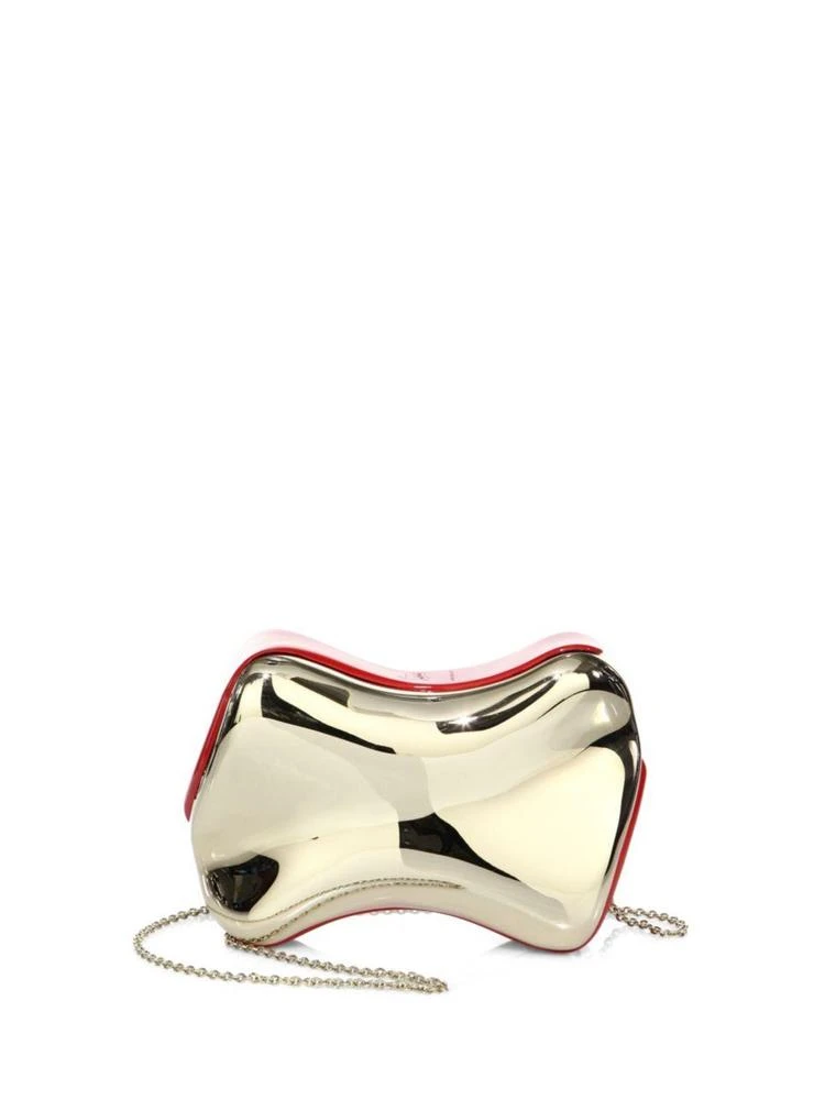 商品Christian Louboutin|Christian Louboutin - Shoepeaks Metallic Clutch,价格¥10505,第1张图片