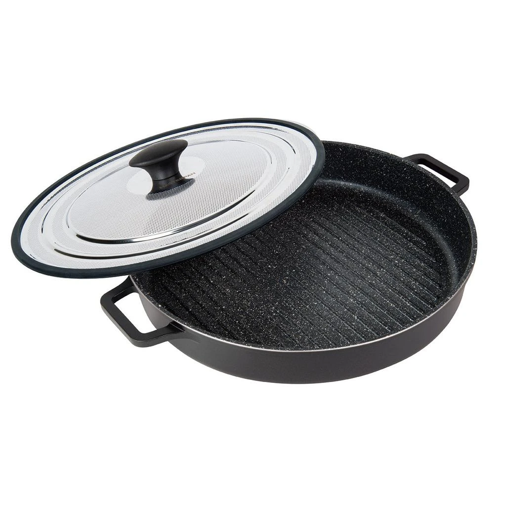 商品MASTERPAN|Stovetop Oven Grill Pan With Heat-In Steam-Out Lid, Non-Stick Cast Aluminum, 12",价格¥636,第1张图片