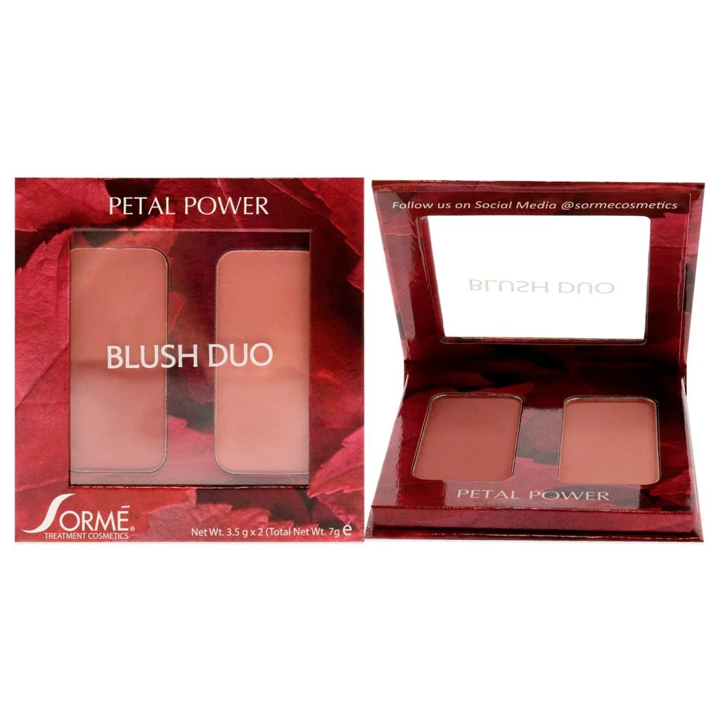 商品Sorme Cosmetics|Blush Duo Compacts - Petal Power by  for Women - 2 x 0.12 oz Blush,价格¥104,第1张图片