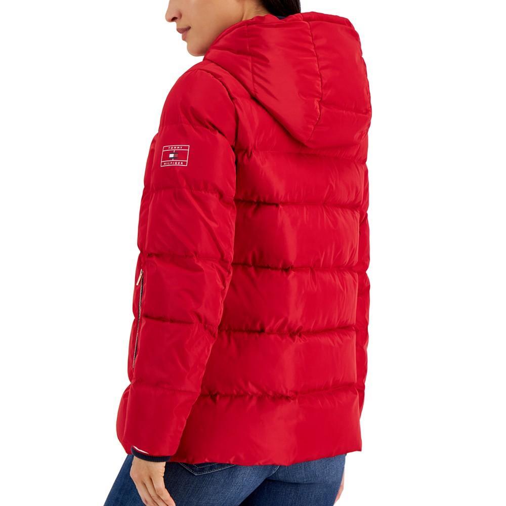 商品Tommy Hilfiger|Women's Hooded Ribbed-Collar Puffer Jacket,价格¥734,第4张图片详细描述