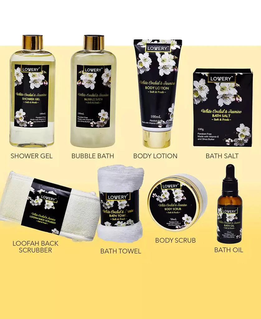 商品Lovery|Home Spa Orchid Jasmine Body Care Gift Set, 9 Piece,价格¥228,第2张图片详细描述