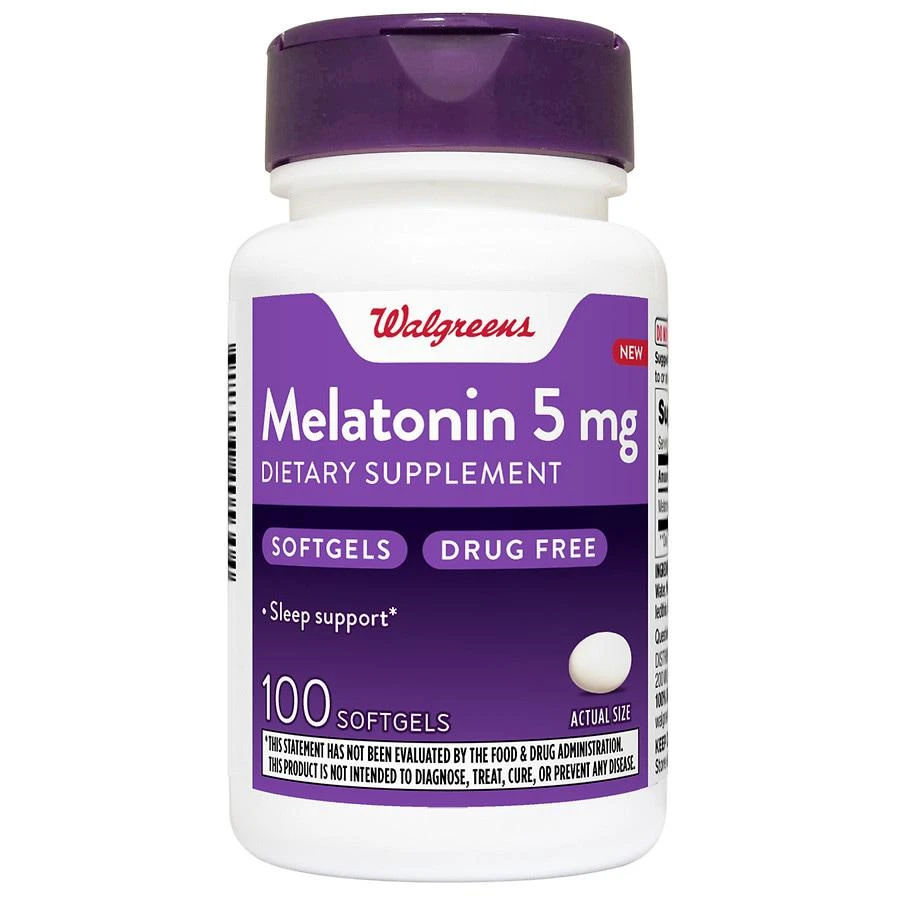 商品Walgreens|Melatonin Softgel 5mg,价格¥158,第1张图片