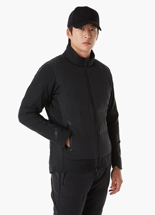 商品【预售商品15天发货】 DESCENTE|高球系列全拉链混合羽绒外套适合冬季户外 DP41MFDJOA-BLKG,价格¥7764,第1张图片