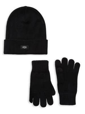商品UGG|2-Piece Hat & Tech Gloves Set,价格¥378,第1张图片
