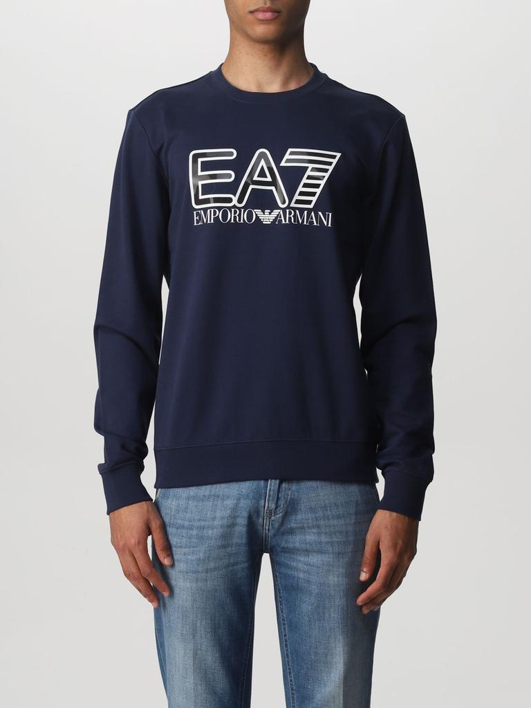Basic Ea7 sweatshirt with printed logo商品第1张图片规格展示