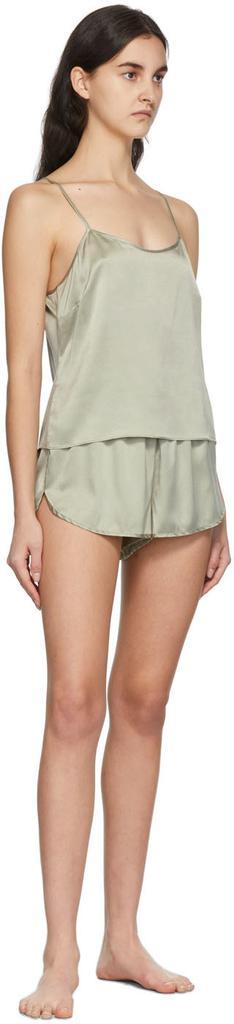 商品SKIMS|Green Silk Sleep Tap Shorts,价格¥1057,第4张图片详细描述