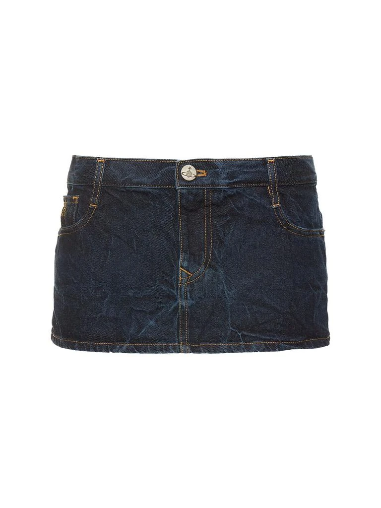 商品Vivienne Westwood|Cotton Denim Mini Skirt W/ Logo,价格¥1148,第1张图片