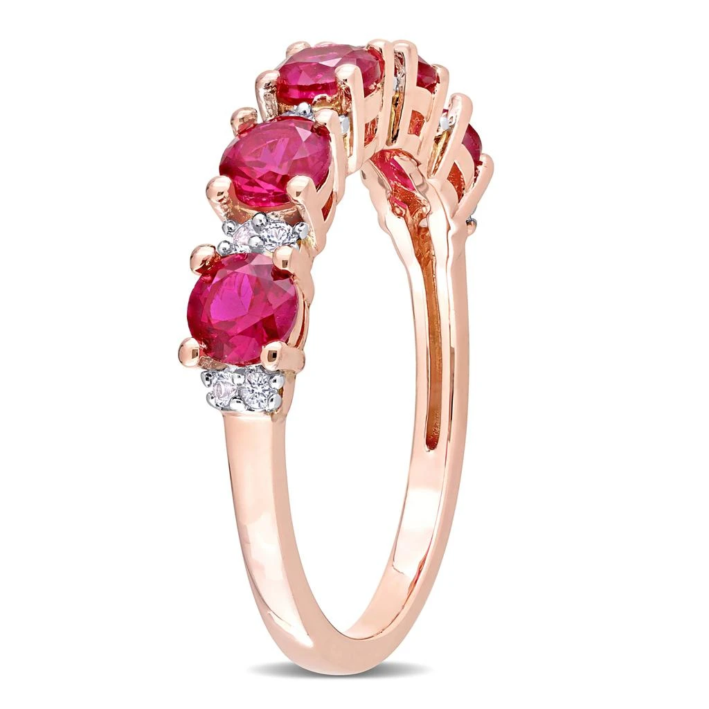 商品Julianna B|Created Ruby and White Sapphire Semi Eternity Ring,价格¥786,第2张图片详细描述