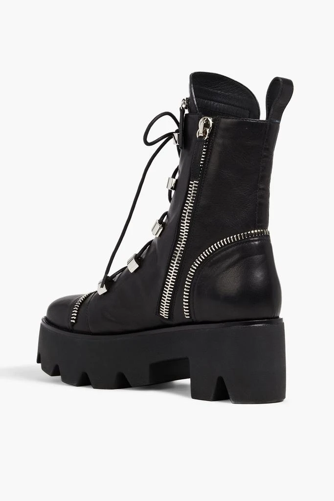 商品Giuseppe Zanotti|Juliett zip-detailed leather platform combat boots,价格¥2682,第3张图片详细描述