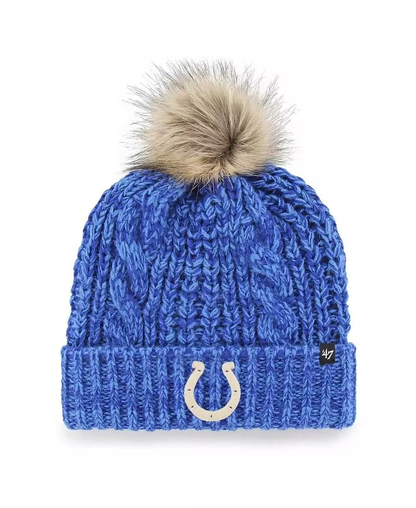 商品47 Brand|Women's Royal Indianapolis Colts Meeko Cuffed Knit Hat with Pom,价格¥255,第1张图片