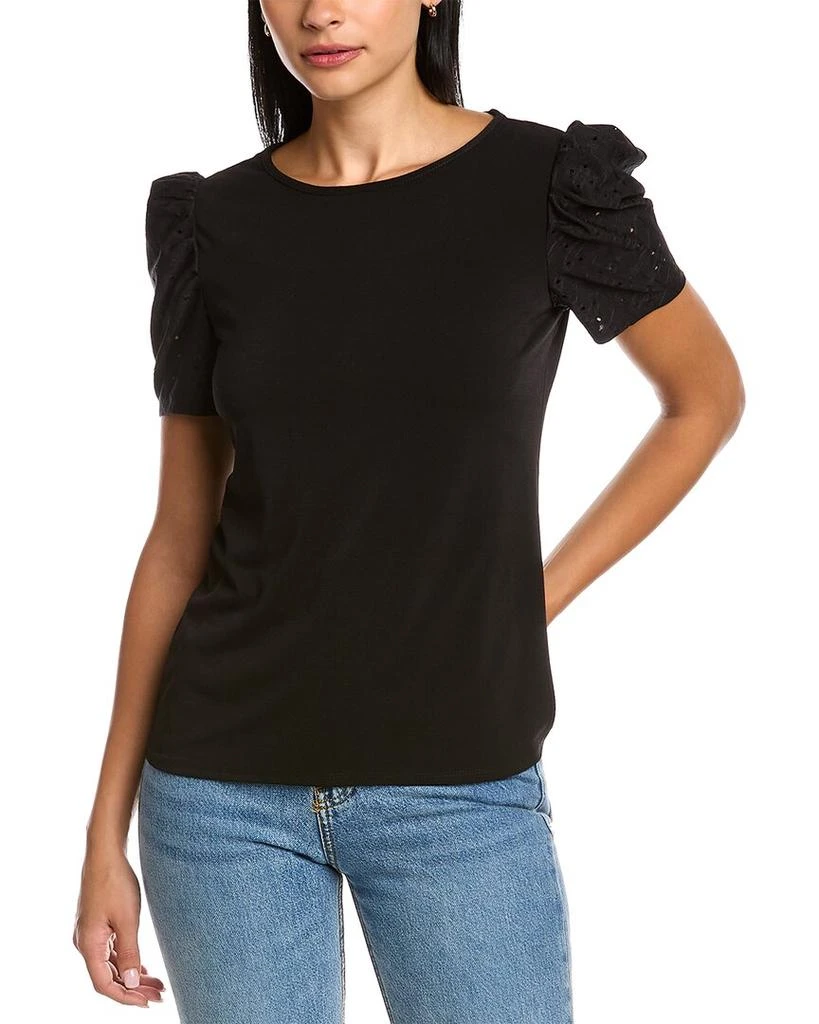 商品Vince Camuto|Vince Camuto Eyelet Puff Sleeve Top,价格¥268,第1张图片