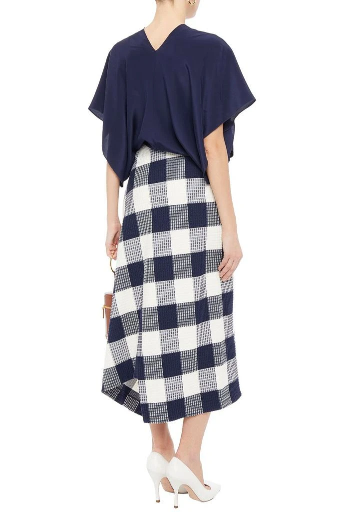 商品ROLAND MOURET|Kenna crepe de chine and checked cotton-blend bouclé-jacquard midi dress,价格¥4843,第3张图片详细描述