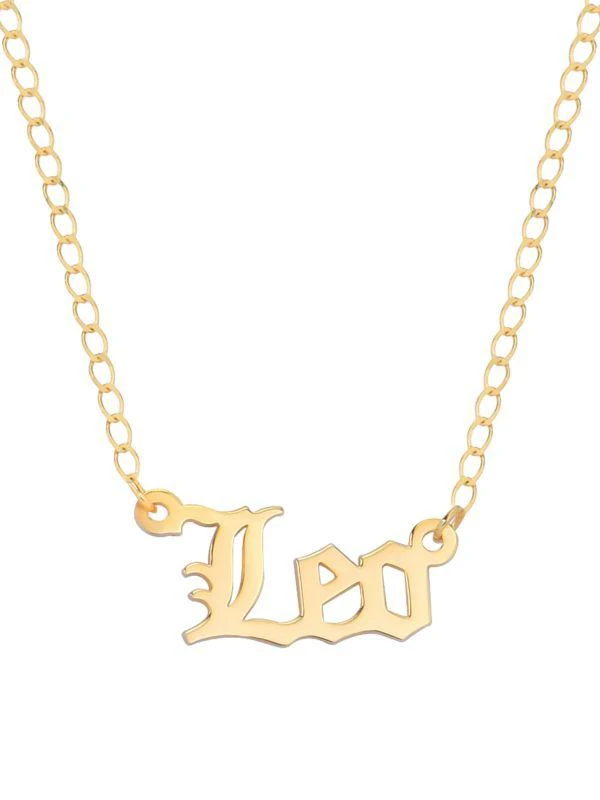 商品Gabi Rielle|Happy Me 14K Goldplated Sterling Silver Zodiac Gothic Script Necklace,价格¥576,第1张图片
