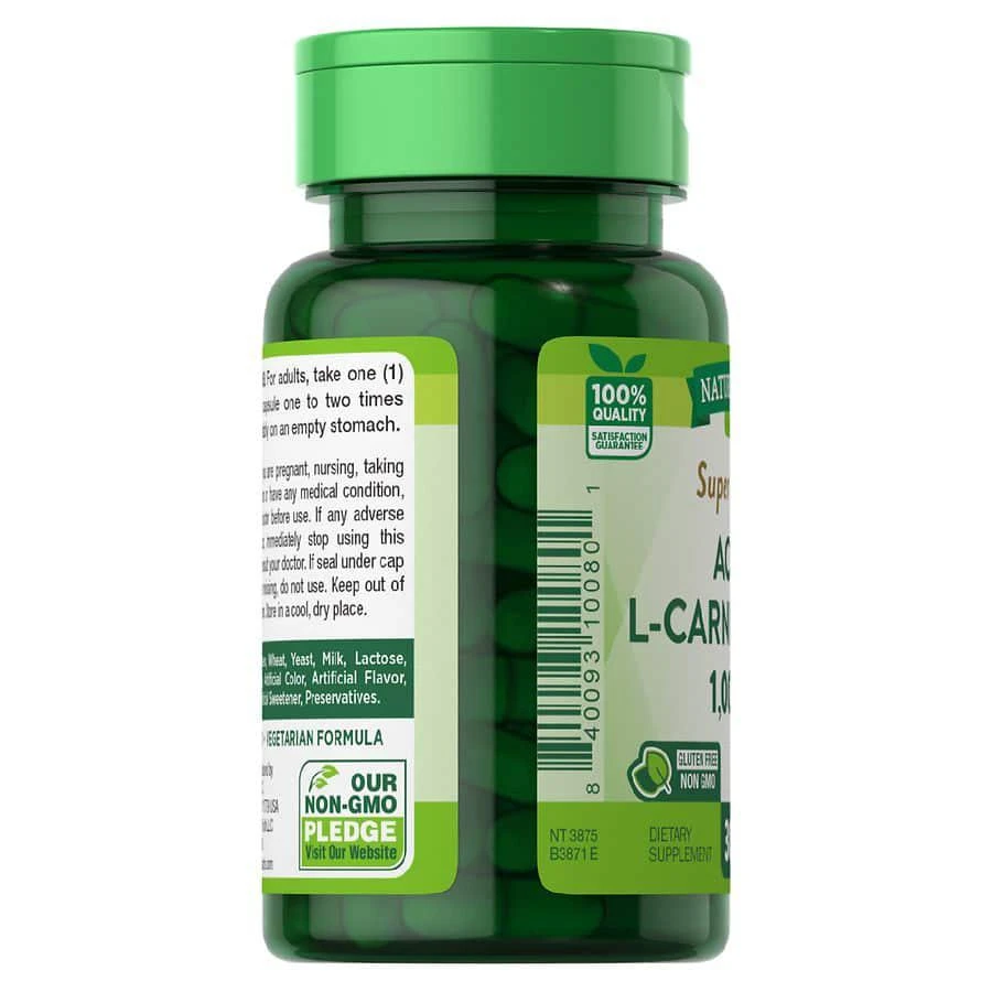 商品Nature's Truth|Super Strength Acetyl L-Carnitine HCL 1,000 mg Capsules,价格¥125,第4张图片详细描述