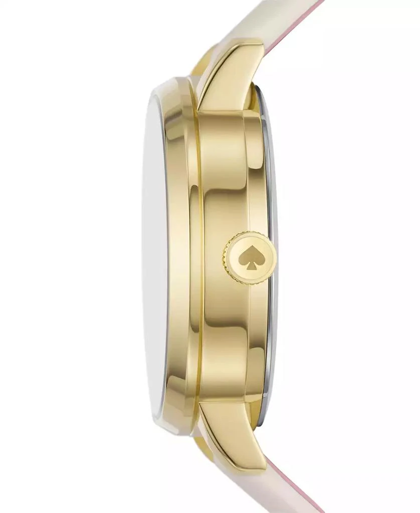 商品Kate Spade|Kate Spade Women's Metro Three-Hand Champagne White Leather Strap Watch 34mm,价格¥1116,第2张图片详细描述