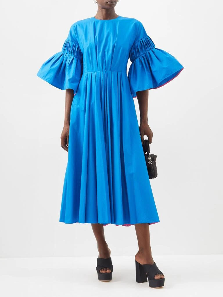 商品ROKSANDA|Iosefena gathered-sleeve cotton midi dress,价格¥6234,第2张图片详细描述