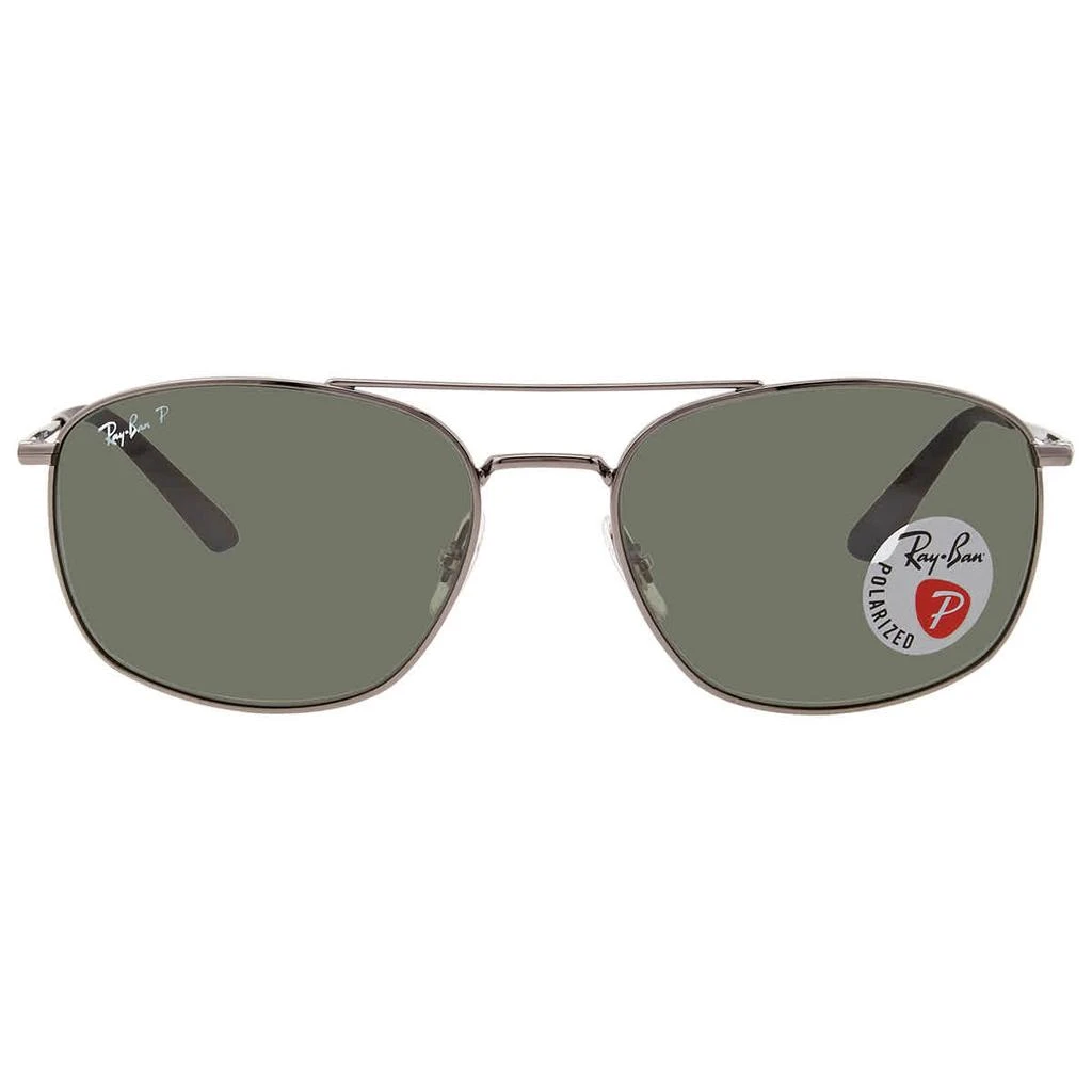 商品Ray-Ban|Ray Ban Polarized Dark Green Aviator Mens Sunglasses RB3654 004/9A 60,价格¥790,第2张图片详细描述