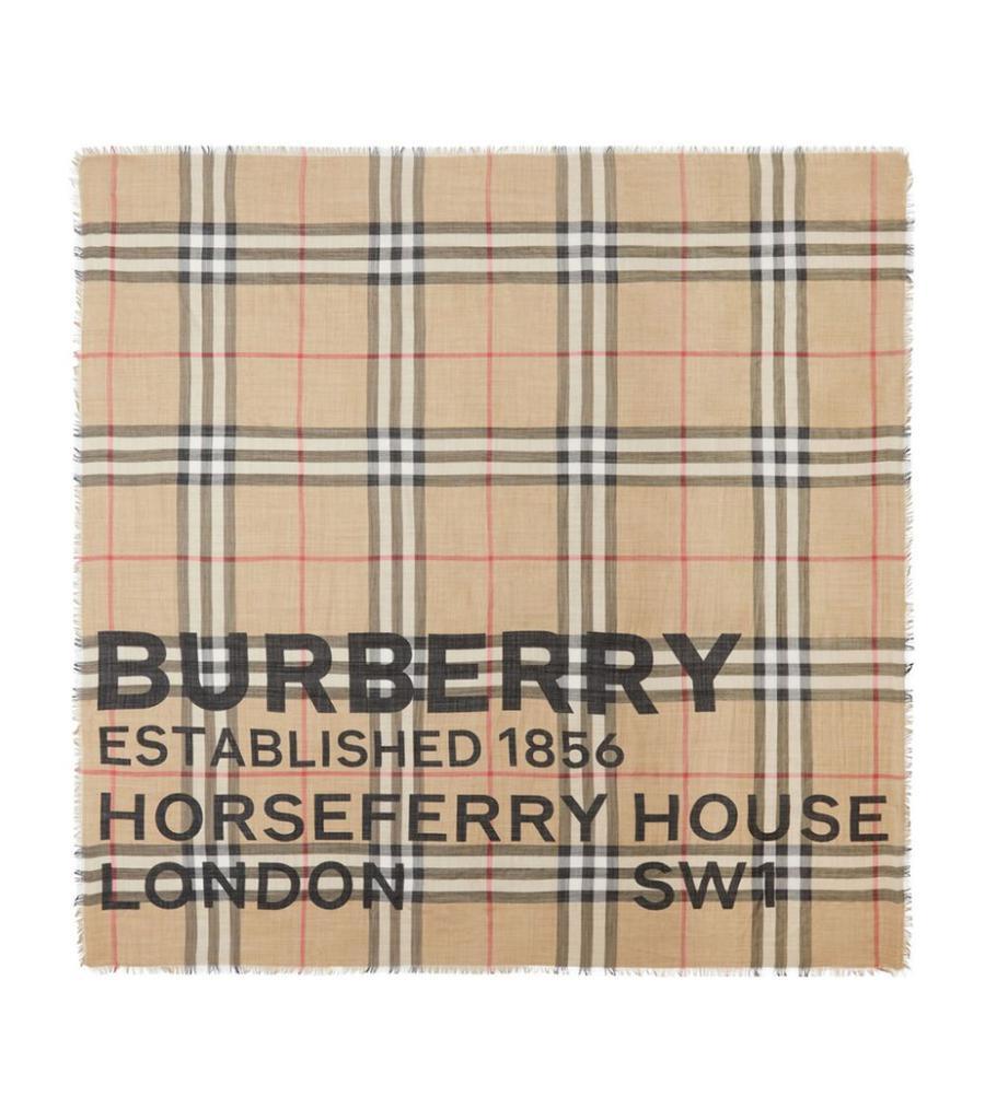 商品Burberry|Horseferry Print Check Scarf,价格¥3071,第7张图片详细描述