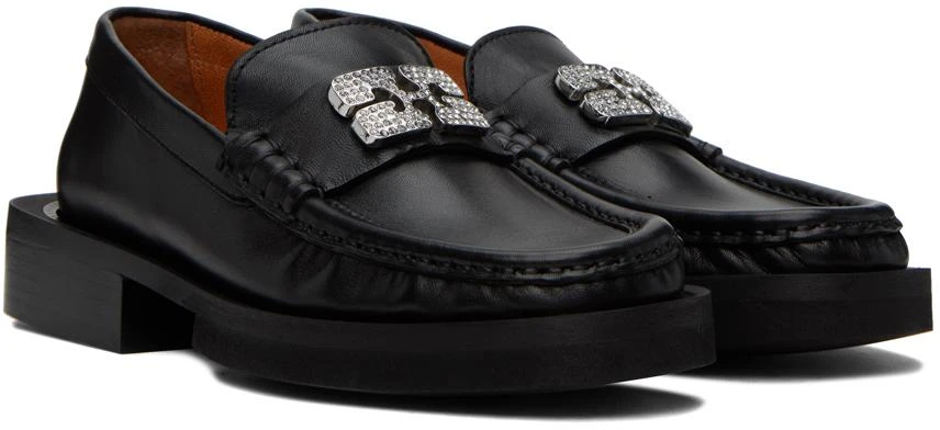 商品Ganni|Black Rhinestone Logo Loafers,价格¥1733,第4张图片详细描述