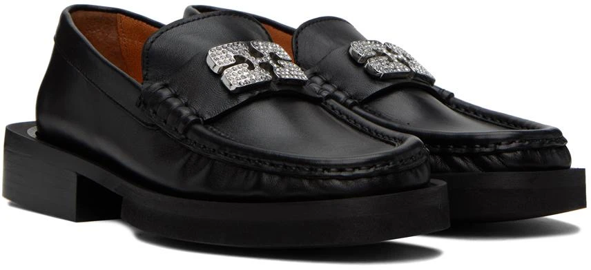 商品Ganni|Black Rhinestone Logo Loafers,价格¥1678,第4张图片详细描述