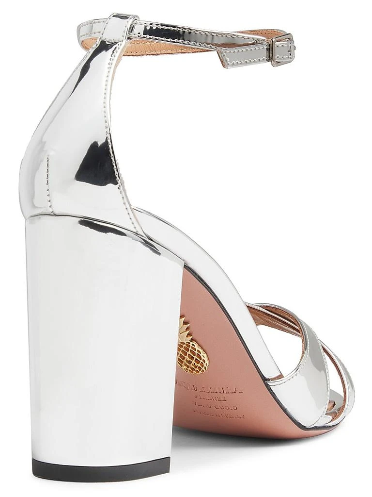 商品Aquazzura|Divine 85MM Metallic Block-Heel Sandals,价格¥6199,第3张图片详细描述