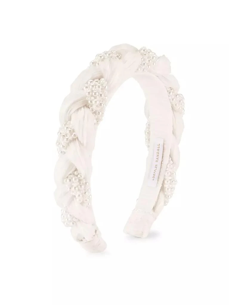 商品Loeffler Randall|Leon Braided Organza &amp; Faux Pearl Headband,价格¥377,第1张图片