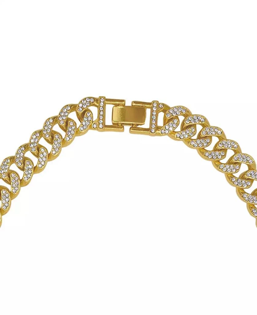 商品ADORNIA|Women's Gold-Tone Plated Crystal Thick Cuban Curb Chain Necklace,价格¥297,第2张图片详细描述