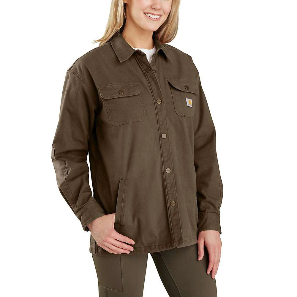 商品Carhartt|Carhartt Women's Rugged Flex Loose Fit Canvas Fleece Lined Shirt Jacket,价格¥396,第1张图片