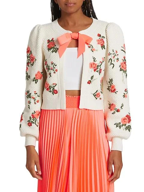 商品Alice + Olivia|Kitty Floral-Embroidered Cardigan,价格¥1771,第3张图片详细描述