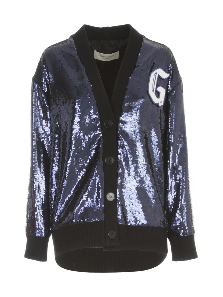 Golden Goose Deluxe Brand Logo Embroidered Sequin Cardigan - IT40 / Blue商品第1张图片规格展示