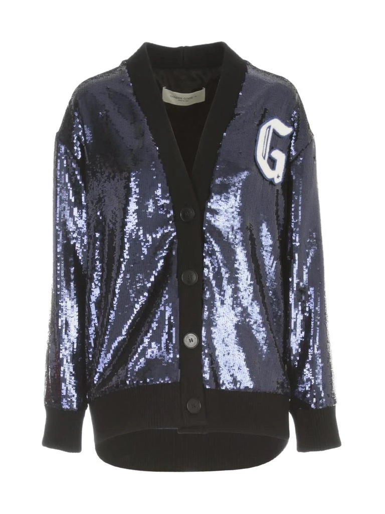 商品Golden Goose|Golden Goose Deluxe Brand Logo Embroidered Sequin Cardigan - IT40 / Blue,价格¥4299,第1张图片