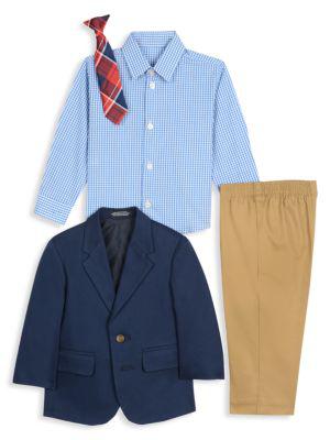 Baby Boy's 4-PieceTwill Blazer Set商品第4张图片规格展示