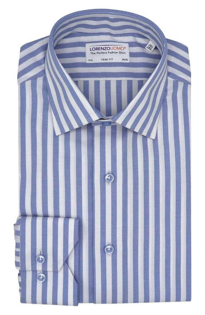 商品Lorenzo Uomo|Trim Fit Wide Stripe Stretch Cotton Dress Shirt,价格¥376,第1张图片