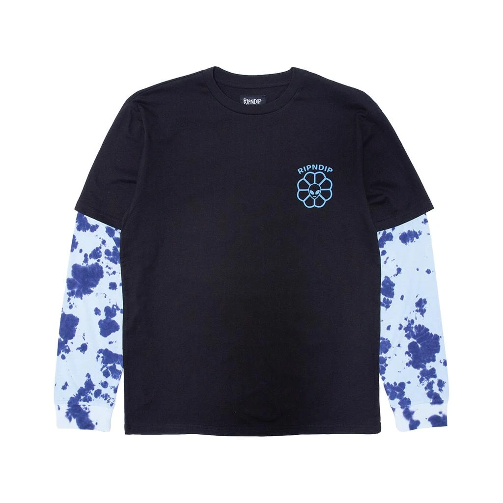 商品RIPNDIP|Get A Grip Double Sleeve Tee (Black/Light Blue Tie Dye),价格¥192,第4张图片详细描述