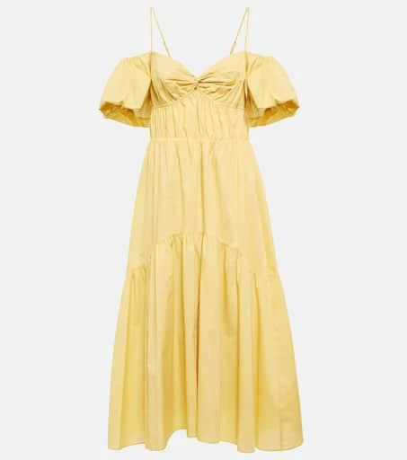 商品Vince|Puff-sleeve cotton midi dress,价格¥2023,第1张图片