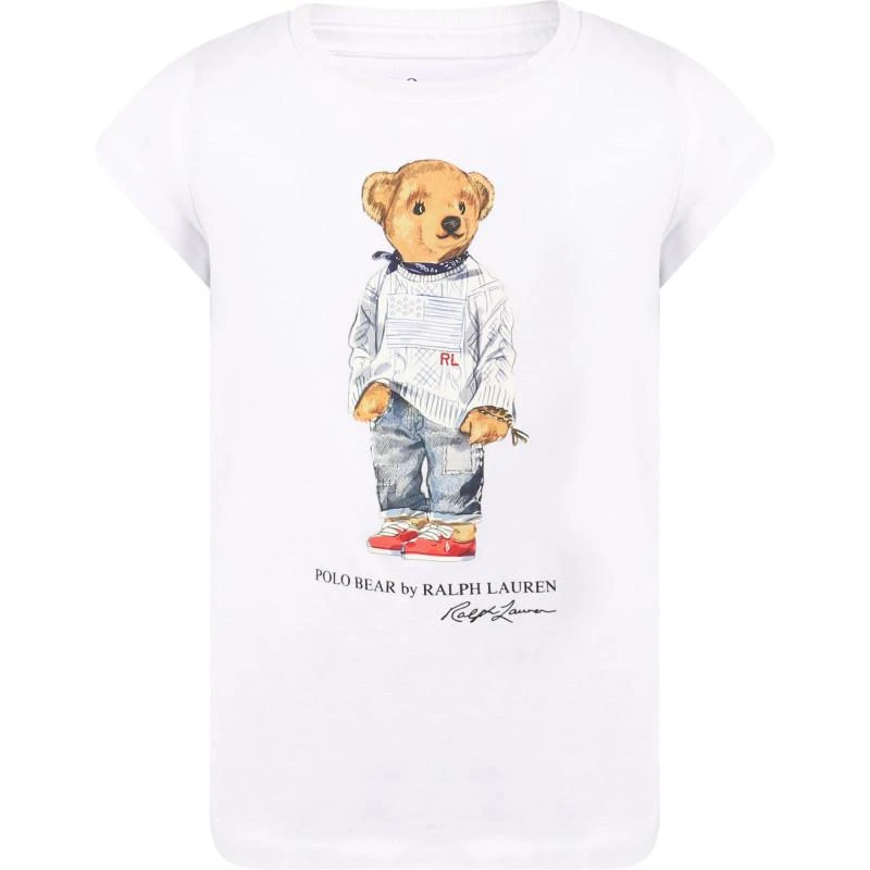 商品Ralph Lauren|Polo bear print logo t shirt in white,价格¥334,第1张图片