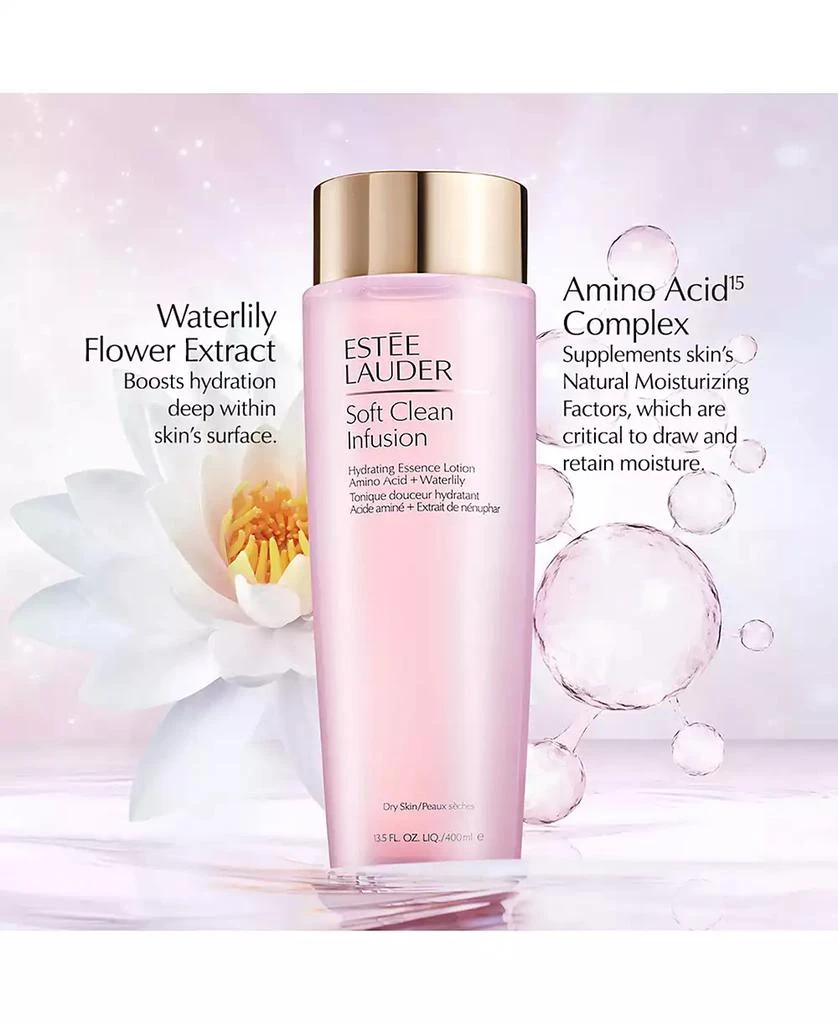 商品Estée Lauder|Soft Clean Infusion Hydrating Essence Lotion With Amino Acid & Waterlily, 13.5 oz.,价格¥353,第4张图片详细描述