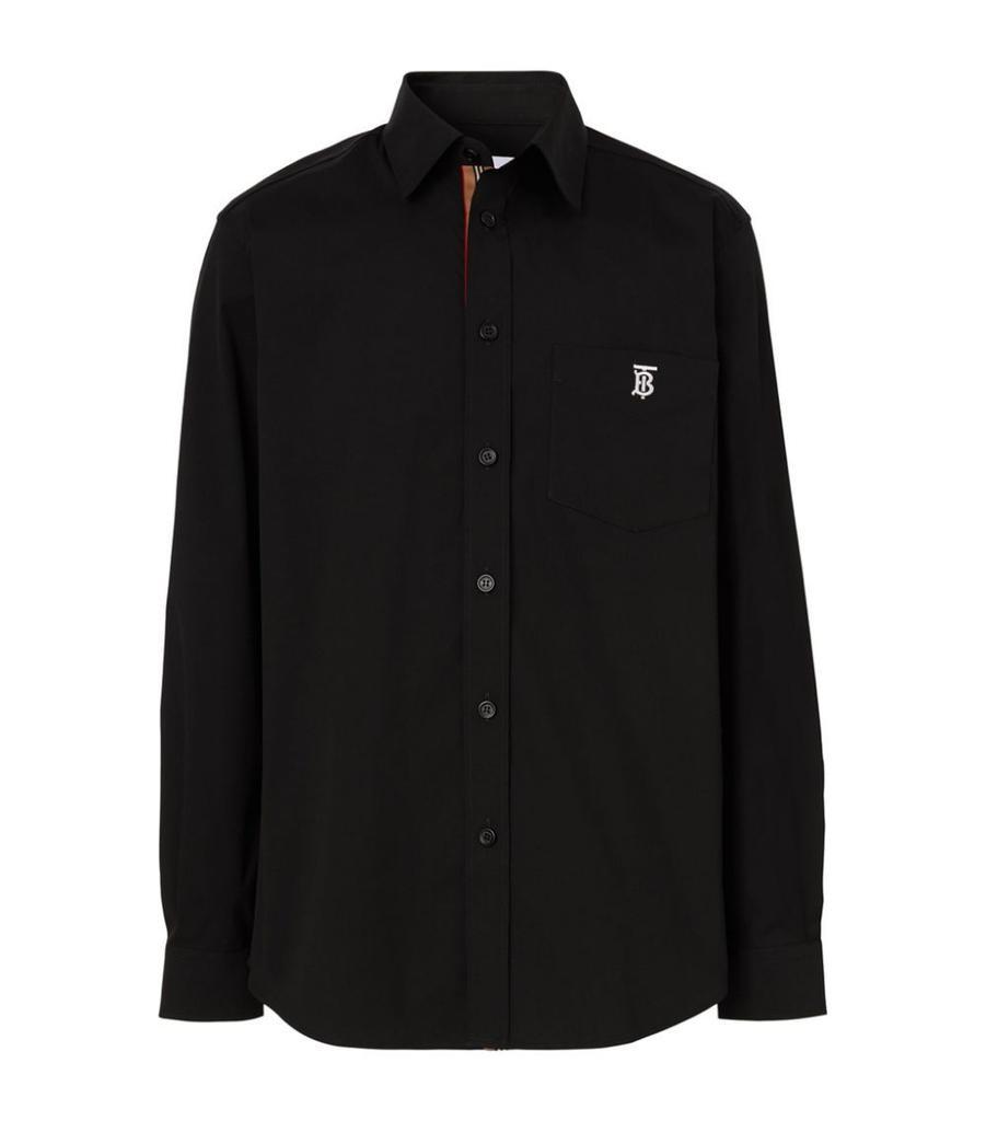 商品Burberry|Cotton-Blend Monogram Shirt,价格¥3185,第1张图片