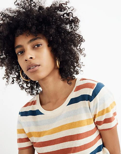 商品Madewell|Lo-Fi Shrunken Tee in Jay Stripe,价格¥159,第4张图片详细描述