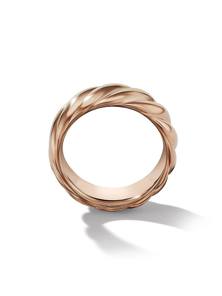 商品David Yurman|Sculpted Cable Contour Band Ring in 18K Rose Gold, 9MM,价格¥28108,第2张图片详细描述