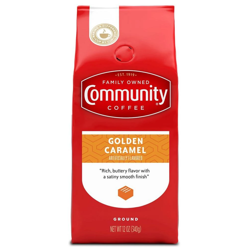 商品Community Coffee|Golden Caramel Medium Roast Premium Ground Coffee, 12 Oz - 6 Pack,价格¥464,第2张图片详细描述