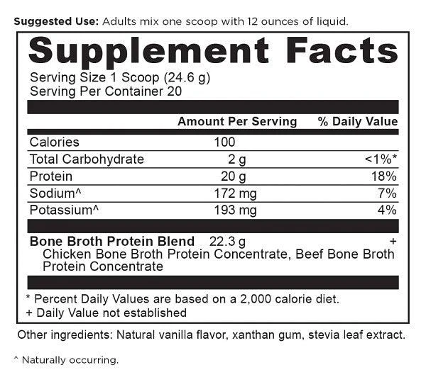商品Ancient Nutrition|Bone Broth Protein Summer ’23 Insert | Powder Vanilla (20 Servings),价格¥378,第3张图片详细描述