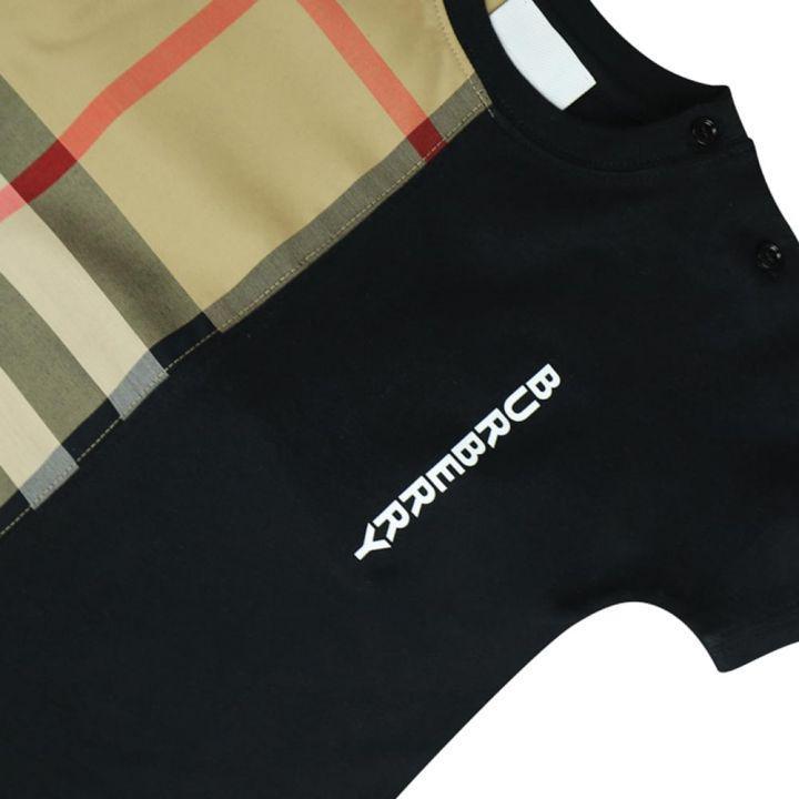 商品Burberry|Black & Check Patch Lennox Shortie Romper,价格¥1171,第4张图片详细描述