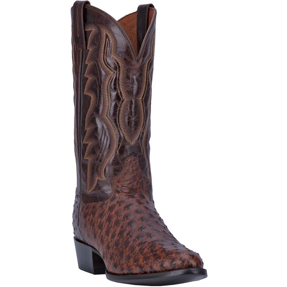 商品Dan Post Boots|Pershing Ostrich Round Toe Cowboy Boots,价格¥3543,第2张图片详细描述