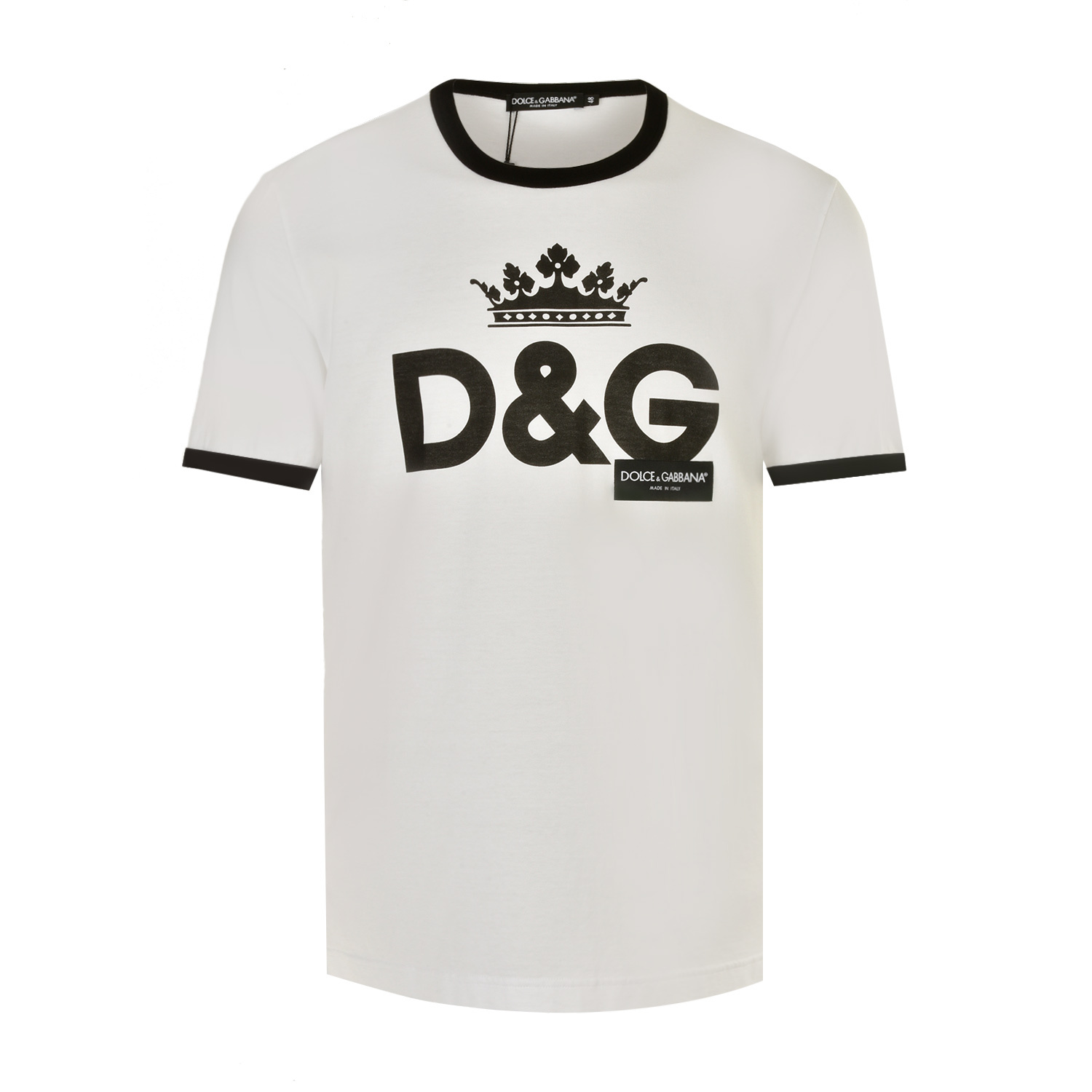 商品Dolce & Gabbana|Dolce&Gabbana 杜嘉班纳 男士米白色字母棉质短袖T恤 G8HV0T-HP706-WI40,价格¥1097,第1张图片